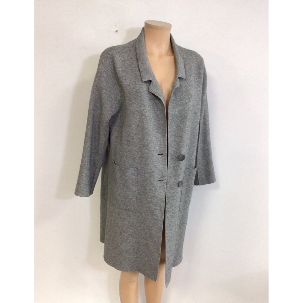 Zara Gray Knit Coat Sweater Jacket Womens Medium